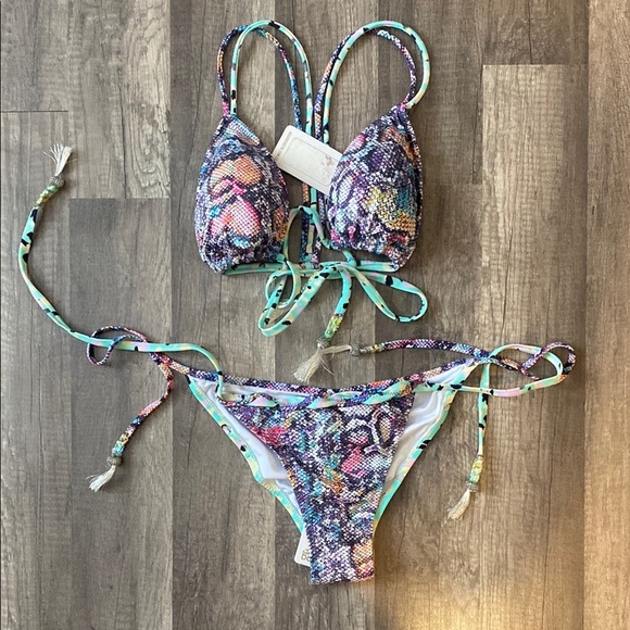 Agua Bendita  python snake print swimsuit set - Picture 2 of 8
